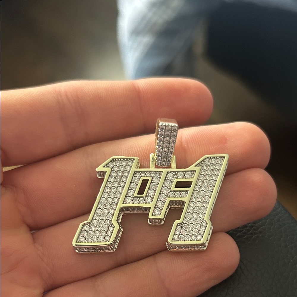 Gold and Silver Initial Pendant. GLD brand